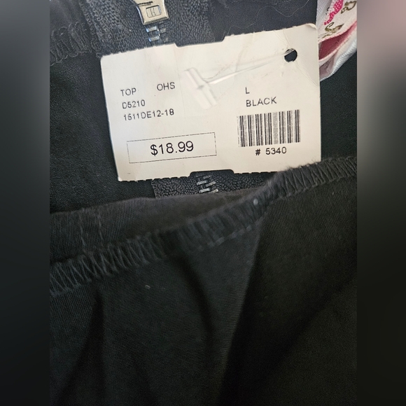 NWT BLACK CORSET CHIFFON TOP. W'S - Picture 7 of 7